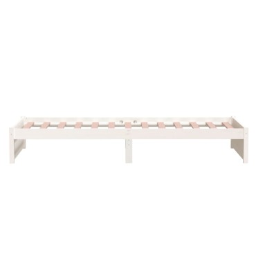 vidaXL Πλαίσιο Κρεβατιού Λευκό 90x190cm Μασίφ Ξύλο Single 1 τεμ. - Μονό