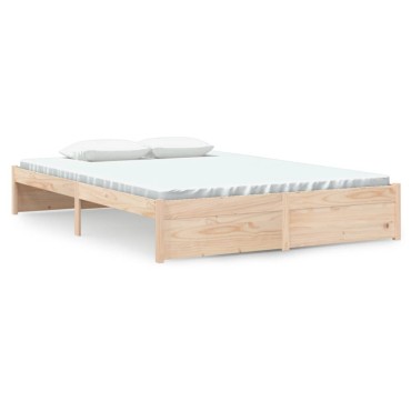vidaXL Πλαίσιο Κρεβατιού 140x190cm από Μασίφ Ξύλο 1 τεμ. - Μονό
