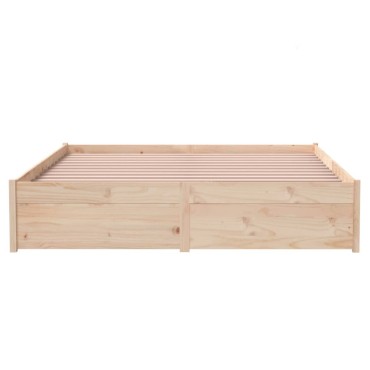 vidaXL Πλαίσιο Κρεβατιού 140x190cm από Μασίφ Ξύλο 1 τεμ. - Διπλό