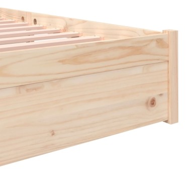 vidaXL Πλαίσιο Κρεβατιού 140x190cm από Μασίφ Ξύλο 1 τεμ. - Διπλό