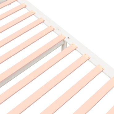vidaXL Πλαίσιο Κρεβατιού Λευκό 140x200cm από Μασίφ Ξύλο 1 τεμ. - Διπλό