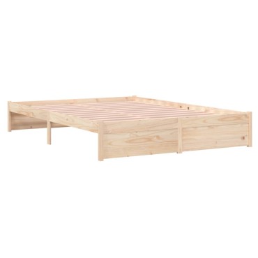 vidaXL Σκελετός Κρεβατιού Χωρίς Στρώμα 160x200cm Μασίφ Ξύλο 1 τεμ. - Διπλό