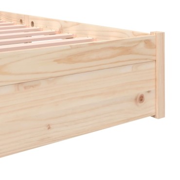 vidaXL Σκελετός Κρεβατιού Χωρίς Στρώμα 160x200cm Μασίφ Ξύλο 1 τεμ. - Διπλό