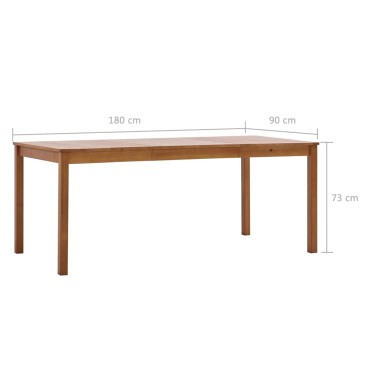 vidaXL Τραπεζαρία Καφέ Μελί 180x90x73cm από Ξύλο Πεύκου 1 τεμ.