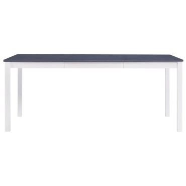 vidaXL Τραπεζαρία Λευκή / Γκρι 180x90x73cm από Ξύλο Πεύκου 1 τεμ.