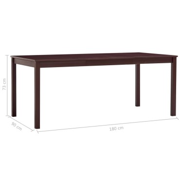 vidaXL Τραπεζαρία Σκούρο Καφέ 180x90x73cm από Ξύλο Πεύκου 1 τεμ.