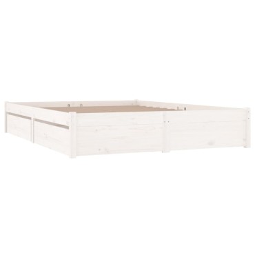 vidaXL Πλαίσιο Κρεβατιού με Συρτάρια Λευκό 160x200cm 1 τεμ. - Διπλό