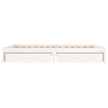 vidaXL Πλαίσιο Κρεβατιού με Συρτάρια Λευκό 160x200cm 1 τεμ. - Διπλό