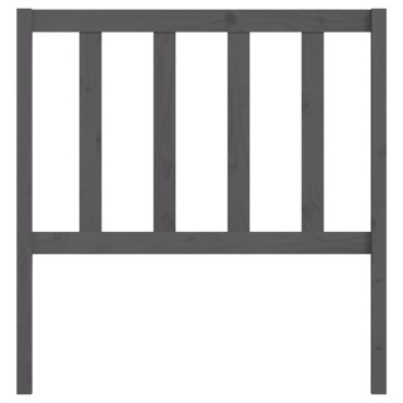 vidaXL Κεφαλάρι Κρεβατιού Γκρι 106x4x100cm από Μασίφ Ξύλο Πεύκου 1 τεμ.