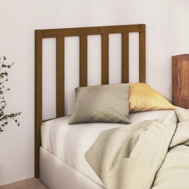 vidaXL Κεφαλάρι Κρεβατιού Καφέ Μελί 106x4x100cm Μασίφ Ξύλο Πεύκου 1 τεμ.