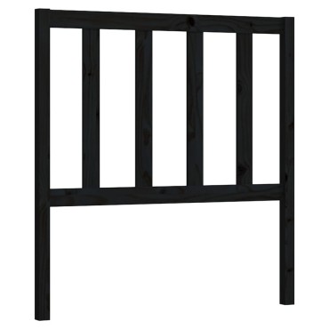 vidaXL Κεφαλάρι Κρεβατιού Μαύρο 106x4x100cm Μασίφ Ξύλο Πεύκου 1 τεμ.