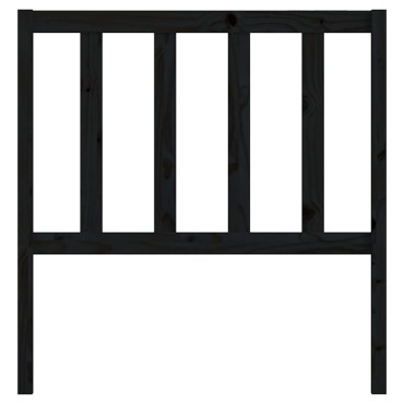vidaXL Κεφαλάρι Κρεβατιού Μαύρο 106x4x100cm Μασίφ Ξύλο Πεύκου 1 τεμ.
