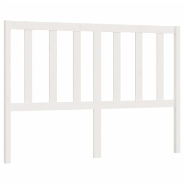 vidaXL Κεφαλάρι Κρεβατιού Λευκό 126x4x100cm Μασίφ Ξύλο Πεύκου 1 τεμ.