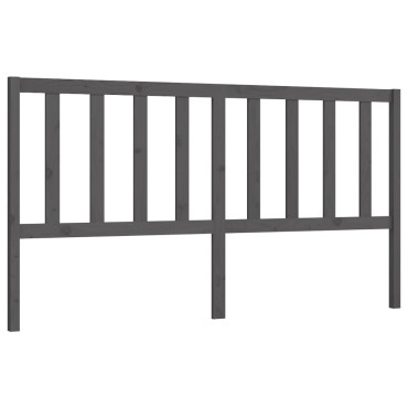 vidaXL Κεφαλάρι Κρεβατιού Γκρι 186x4x100cm από Μασίφ Ξύλο Πεύκου 1 τεμ.