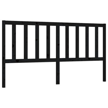 vidaXL Κεφαλάρι Κρεβατιού Μαύρο 186x4x100cm Μασίφ Ξύλο Πεύκου 1 τεμ.