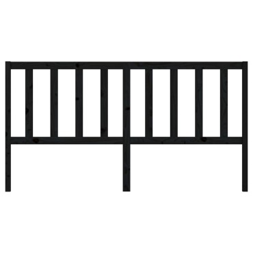 vidaXL Κεφαλάρι Κρεβατιού Μαύρο 186x4x100cm Μασίφ Ξύλο Πεύκου 1 τεμ.