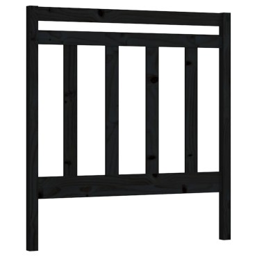 vidaXL Κεφαλάρι Κρεβατιού Μαύρο 81x4x100cm από Μασίφ Ξύλο Πεύκου 1 τεμ.