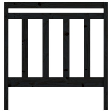 vidaXL Κεφαλάρι Κρεβατιού Μαύρο 81x4x100cm από Μασίφ Ξύλο Πεύκου 1 τεμ.