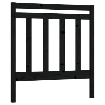 vidaXL Κεφαλάρι Κρεβατιού Μαύρο 96x4x100cm από Μασίφ Ξύλο Πεύκου 1 τεμ.