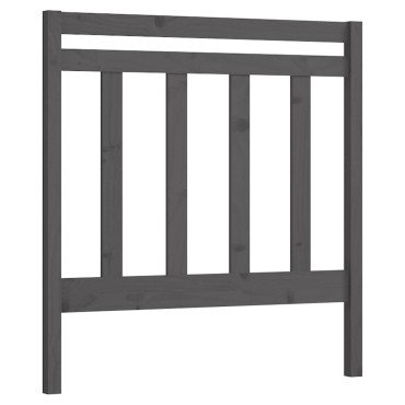 vidaXL Κεφαλάρι Κρεβατιού Γκρι 106x4x100cm από Μασίφ Ξύλο Πεύκου 1 τεμ.