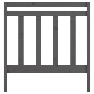 vidaXL Κεφαλάρι Κρεβατιού Γκρι 106x4x100cm από Μασίφ Ξύλο Πεύκου 1 τεμ.