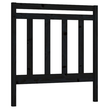 vidaXL Κεφαλάρι Κρεβατιού Μαύρο 106x4x100cm Μασίφ Ξύλο Πεύκου 1 τεμ.