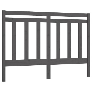 vidaXL Κεφαλάρι Κρεβατιού Γκρι 126x4x100cm από Μασίφ Ξύλο Πεύκου 1 τεμ.