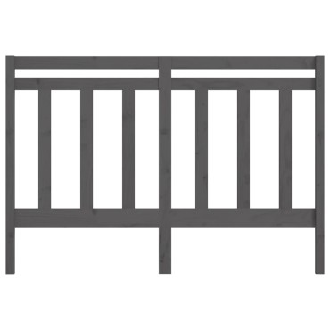 vidaXL Κεφαλάρι Κρεβατιού Γκρι 126x4x100cm από Μασίφ Ξύλο Πεύκου 1 τεμ.