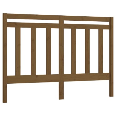 vidaXL Κεφαλάρι Κρεβατιού Μελί 126x4x100cm από Μασίφ Ξύλο Πεύκου 1 τεμ.