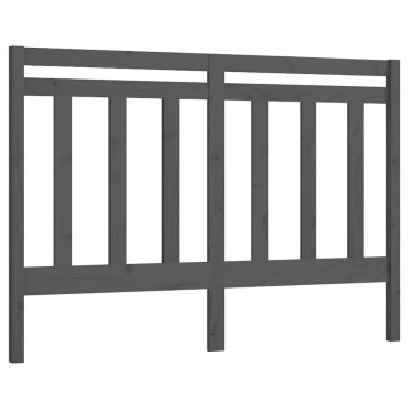 vidaXL Κεφαλάρι Κρεβατιού Γκρι 141x4x100cm από Μασίφ Ξύλο Πεύκου 1 τεμ.