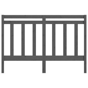 vidaXL Κεφαλάρι Κρεβατιού Γκρι 141x4x100cm από Μασίφ Ξύλο Πεύκου 1 τεμ.
