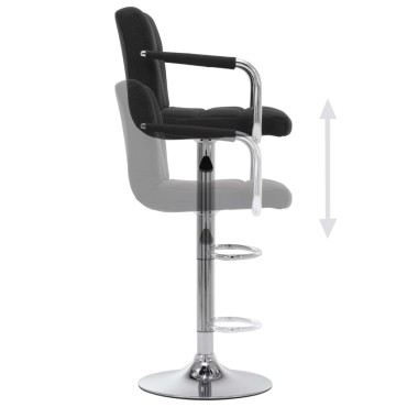 vidaXL Καρέκλες Μπαρ 2 τεμ. Μαύρες Υφασμάτινες 53x52x(92-112)cm