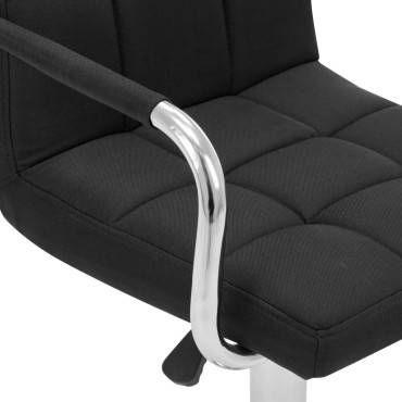 vidaXL Καρέκλες Μπαρ 2 τεμ. Μαύρες Υφασμάτινες 53x52x(92-112)cm