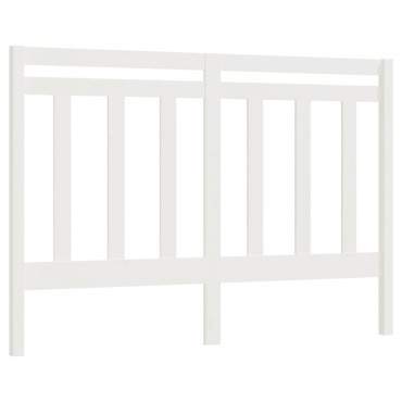 vidaXL Κεφαλάρι Κρεβατιού Λευκό 156x4x100cm Μασίφ Ξύλο Πεύκου 1 τεμ.