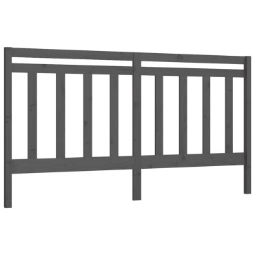 vidaXL Κεφαλάρι Κρεβατιού Γκρι 186x4x100cm από Μασίφ Ξύλο Πεύκου 1 τεμ.
