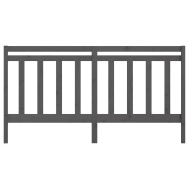 vidaXL Κεφαλάρι Κρεβατιού Γκρι 186x4x100cm από Μασίφ Ξύλο Πεύκου 1 τεμ.