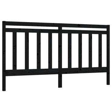 vidaXL Κεφαλάρι Κρεβατιού Μαύρο 186x4x100cm Μασίφ Ξύλο Πεύκου 1 τεμ.