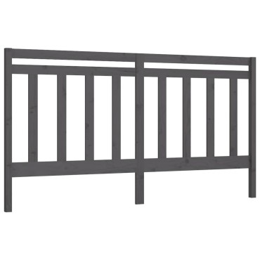 vidaXL Κεφαλάρι Κρεβατιού Γκρι 206x4x100cm από Μασίφ Ξύλο Πεύκου 1 τεμ.