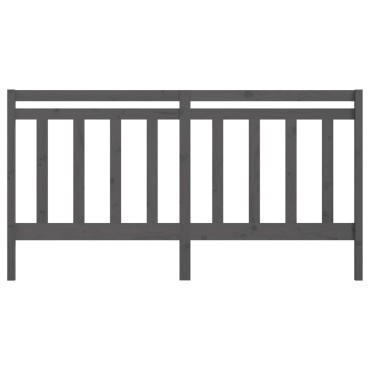 vidaXL Κεφαλάρι Κρεβατιού Γκρι 206x4x100cm από Μασίφ Ξύλο Πεύκου 1 τεμ.
