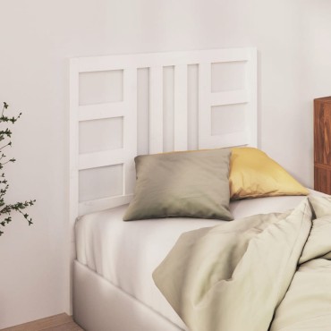 vidaXL Κεφαλάρι Κρεβατιού Λευκό 106x4x100cm Μασίφ Ξύλο Πεύκου 1 τεμ.