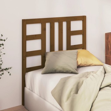 vidaXL Κεφαλάρι Κρεβατιού Καφέ Μελί 106x4x100cm Μασίφ Ξύλο Πεύκου 1 τεμ.
