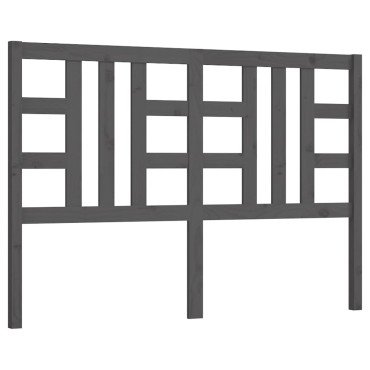 vidaXL Κεφαλάρι Κρεβατιού Γκρι 126x4x100cm από Μασίφ Ξύλο Πεύκου 1 τεμ.