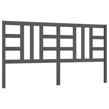 vidaXL Κεφαλάρι Κρεβατιού Γκρι 186x4x100cm από Μασίφ Ξύλο Πεύκου 1 τεμ.
