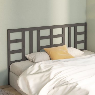 vidaXL Κεφαλάρι Κρεβατιού Γκρι 186x4x100cm από Μασίφ Ξύλο Πεύκου 1 τεμ.