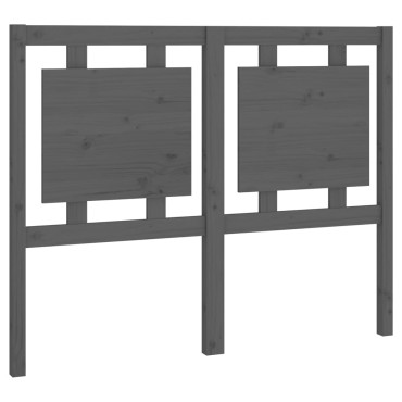 vidaXL Κεφαλάρι Κρεβατιού Γκρι 125,5x4x100cm Μασίφ Ξύλο Πεύκου 1 τεμ.