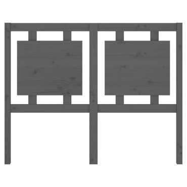 vidaXL Κεφαλάρι Κρεβατιού Γκρι 125,5x4x100cm Μασίφ Ξύλο Πεύκου 1 τεμ.