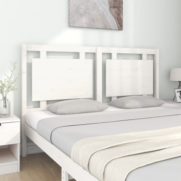 vidaXL Κεφαλάρι Κρεβατιού Λευκό 155,5x4x100cm Μασίφ Ξύλο Πεύκου 1 τεμ.