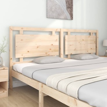 vidaXL Κεφαλάρι Κρεβατιού 205,5x4x100cm από Μασίφ Ξύλο Πεύκου 1 τεμ.
