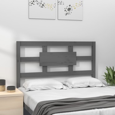 vidaXL Κεφαλάρι Κρεβατιού Γκρι 105,5x4x100cm Μασίφ Ξύλο Πεύκου 1 τεμ.