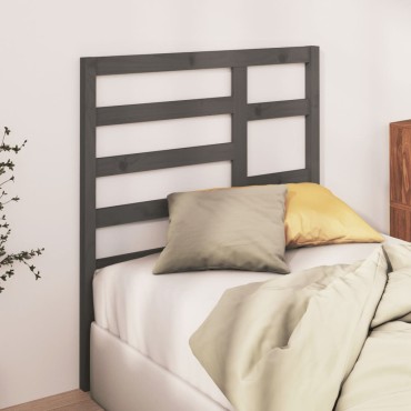 vidaXL Κεφαλάρι Κρεβατιού Γκρι 81x4x104cm από Μασίφ Ξύλο Πεύκου 1 τεμ.